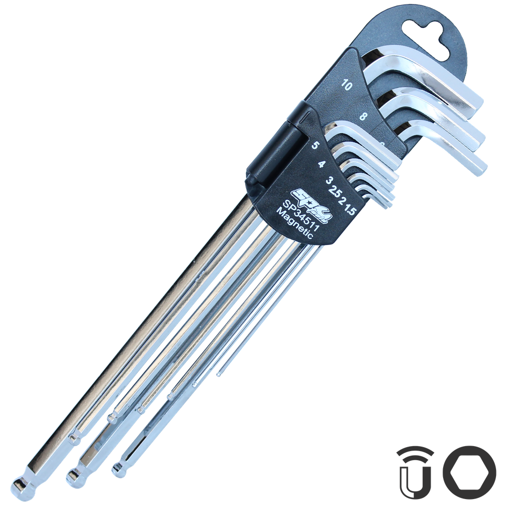 [SP34511] KEY SET - METRIC HEX MAGNETIC BALL DRIVE 9PC
