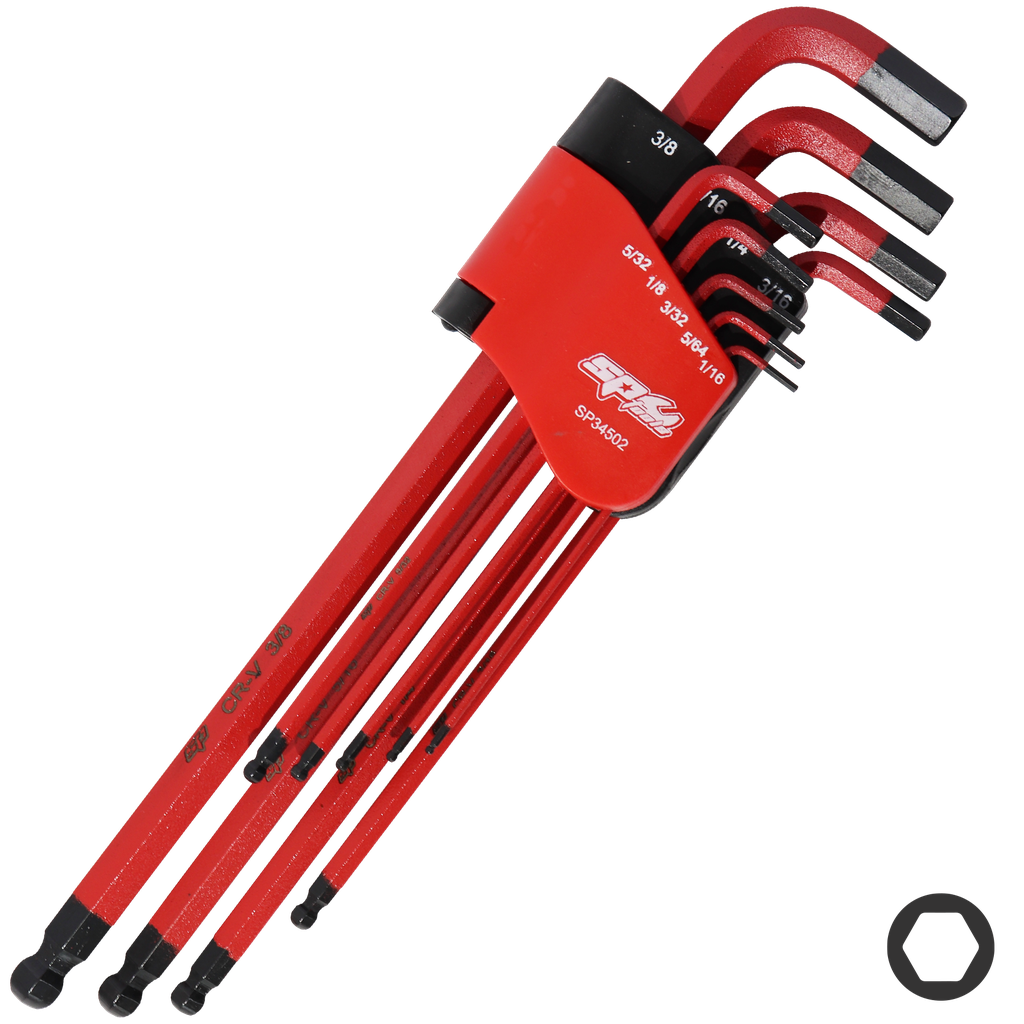 KEY SET - SAE HEX BALL DRIVE 9PC