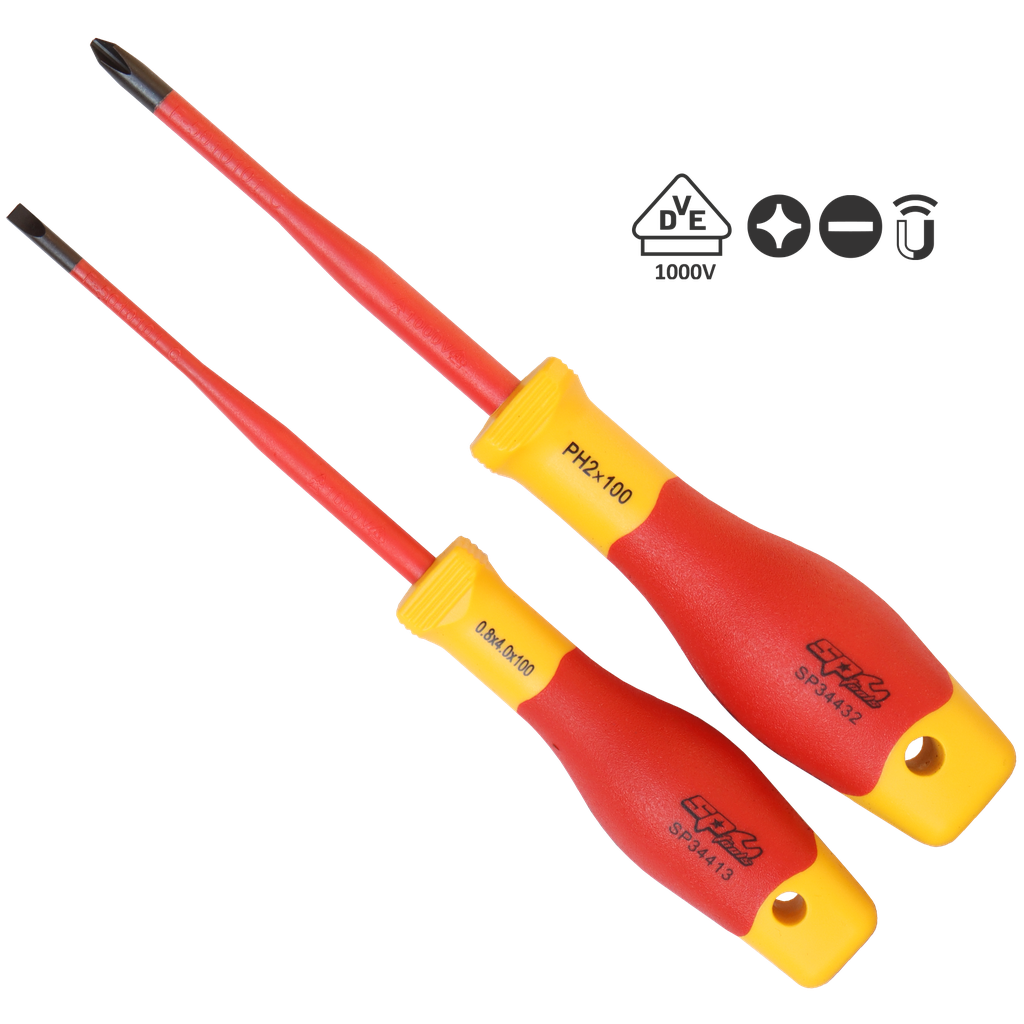 [SP34043] SCREWDRIVER SET - PHILLIPS/SLOTTED VDE INSULATED - 2PC SET