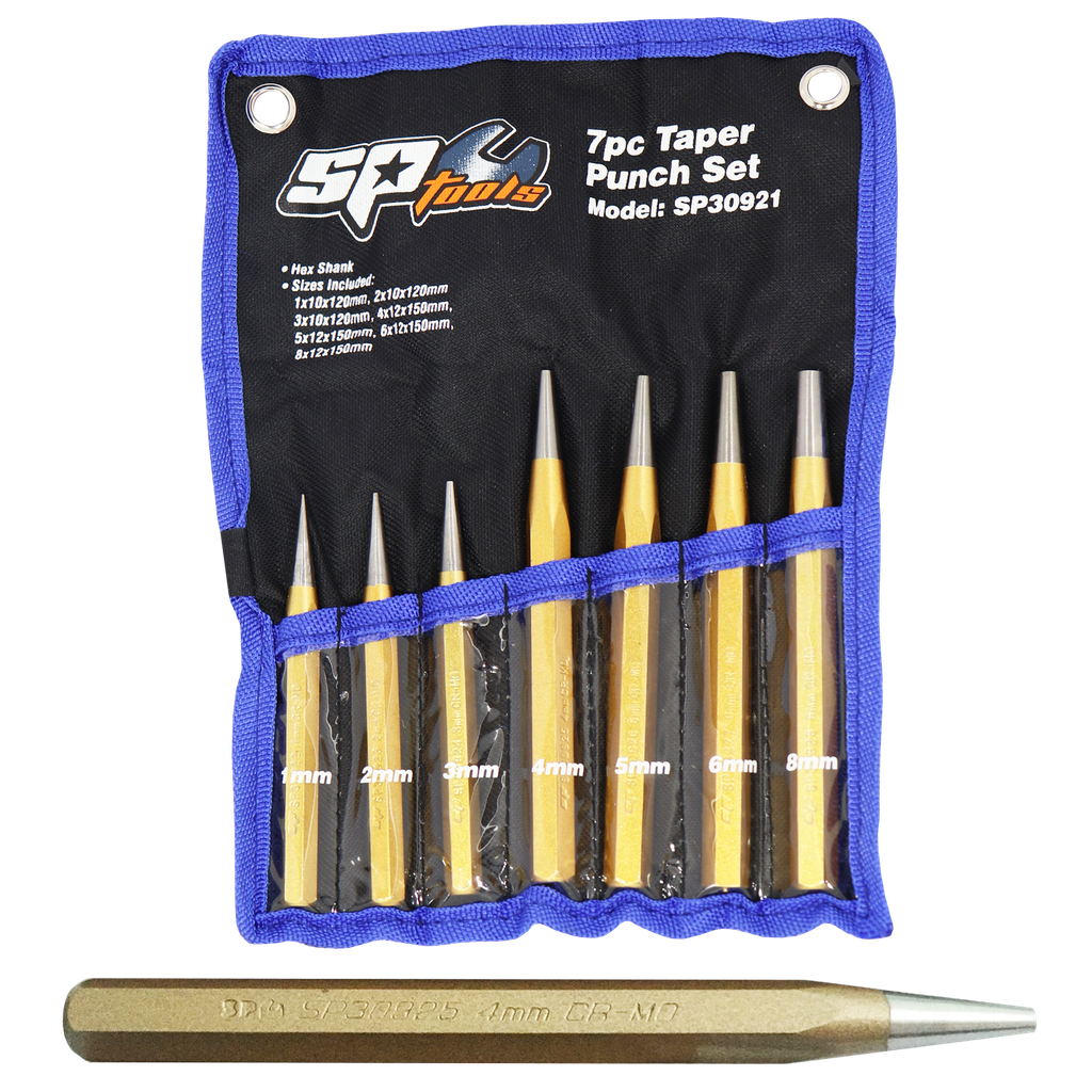 [SP30921] STRIKING TOOLS - TAPER PUNCH 7PC SET