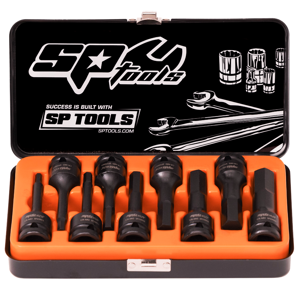 SOCKET SET IMPACT 1/2DR INHEX 9PC SAE