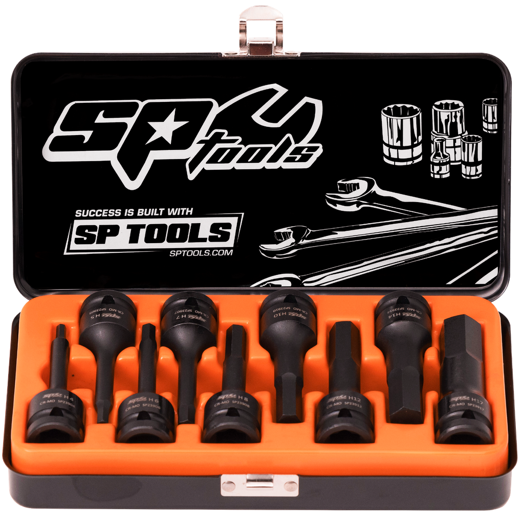 SOCKET SET IMPACT 1/2DR INHEX 9PC METRIC