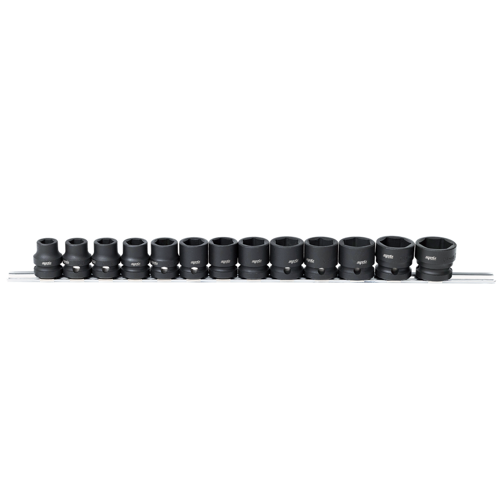 [SP20355] SOCKET RAIL IMPACT 1/2DR STUBBY 6PT 13PC METRIC