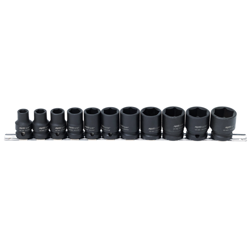 [SP20351] SOCKET RAIL IMPACT 1/2DR 6PT 11PC SAE