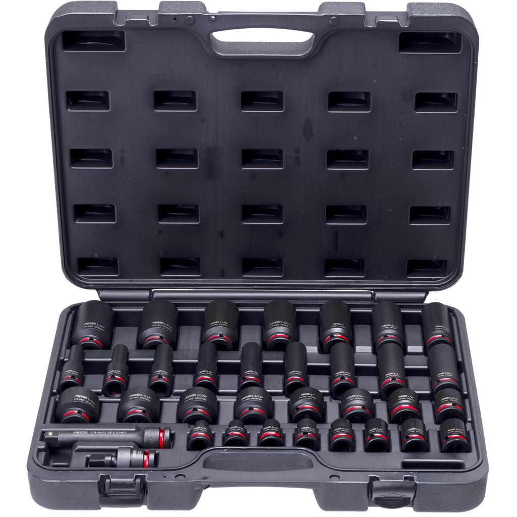 [SP20327] SOCKET SET IMPACT 1/2DR  6PT 34PC SAE