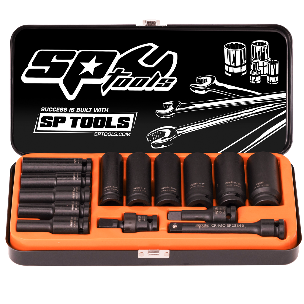 [SP20325] SOCKET SET IMPACT 1/2DR DEEP 6PT 14PC SAE