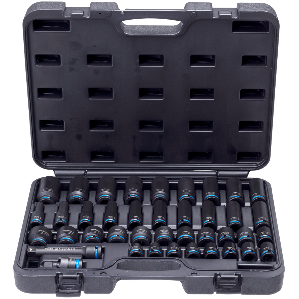 SOCKET SET IMPACT 1/2DR  6PT 40PC METRIC