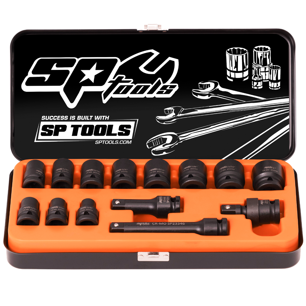 [SP20315] SOCKET SET IMPACT 1/2DR 6PT 14PC SAE