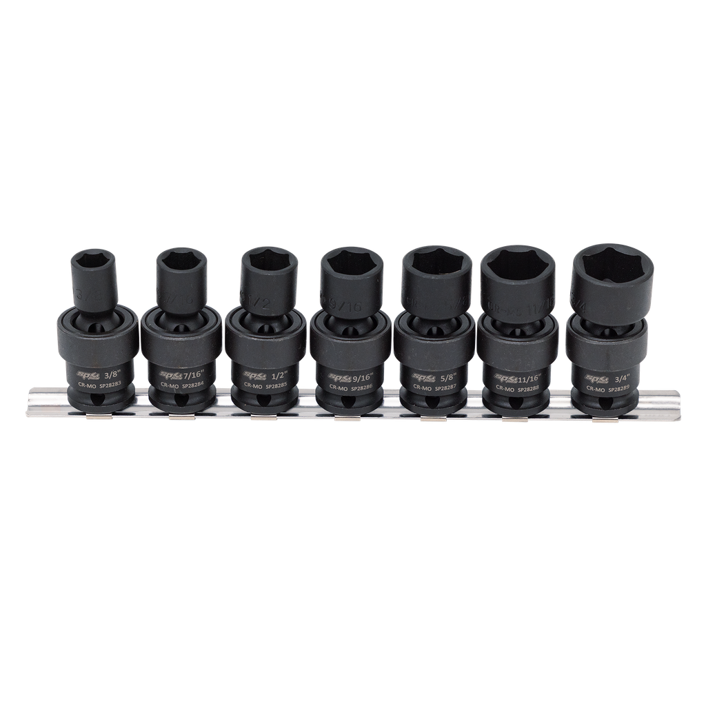 [SP20266] SOCKET SET IMPACT SWIVEL 7PC SAE 3/8DR 6PT