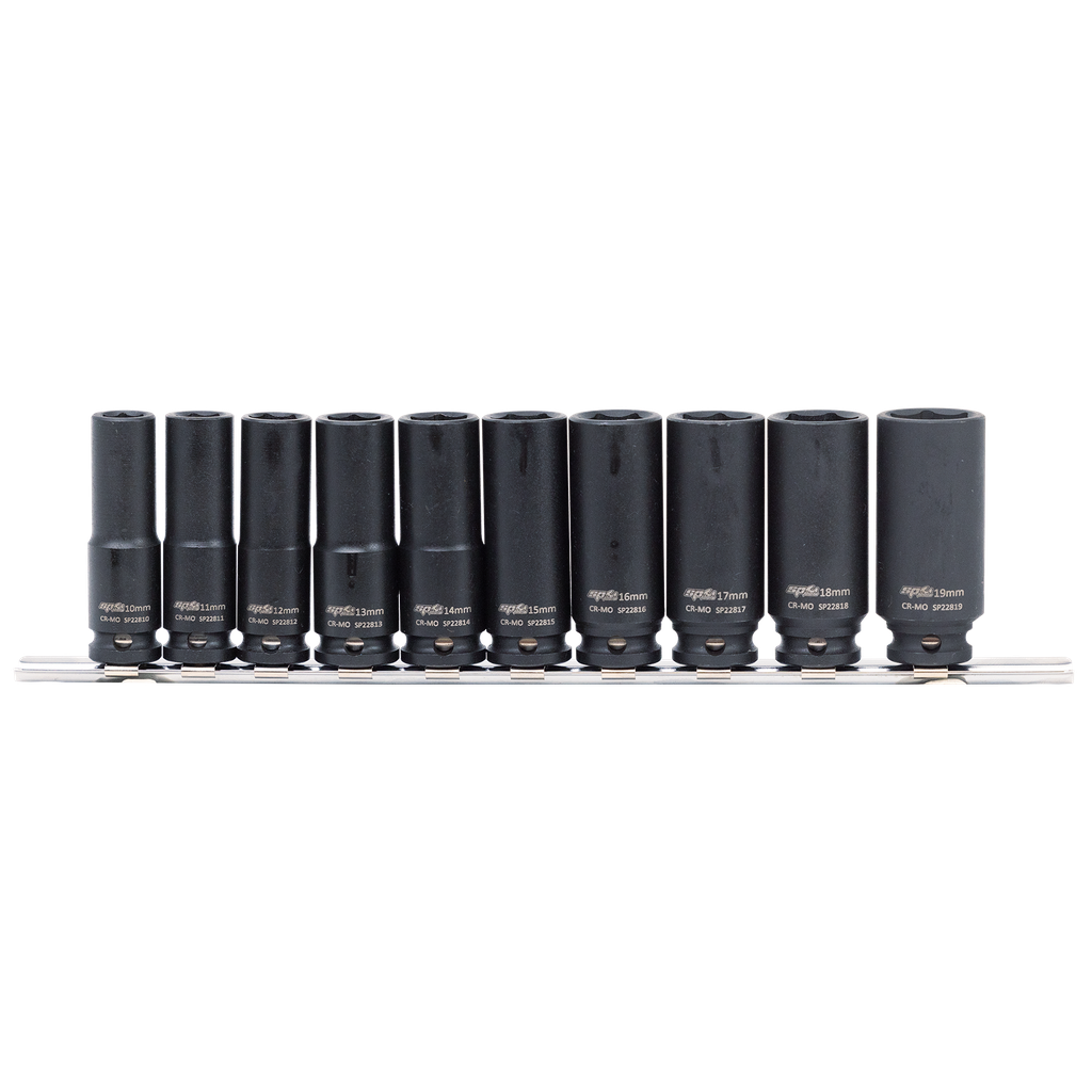 [SP20260] SOCKET RAIL IMPACT 3/8DR DEEP 6PT 10PC METRIC