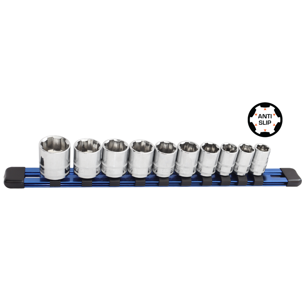 [SP33024] XTREME GRIP SOCKET 3/8"DR 10PC METRIC  10-19MM