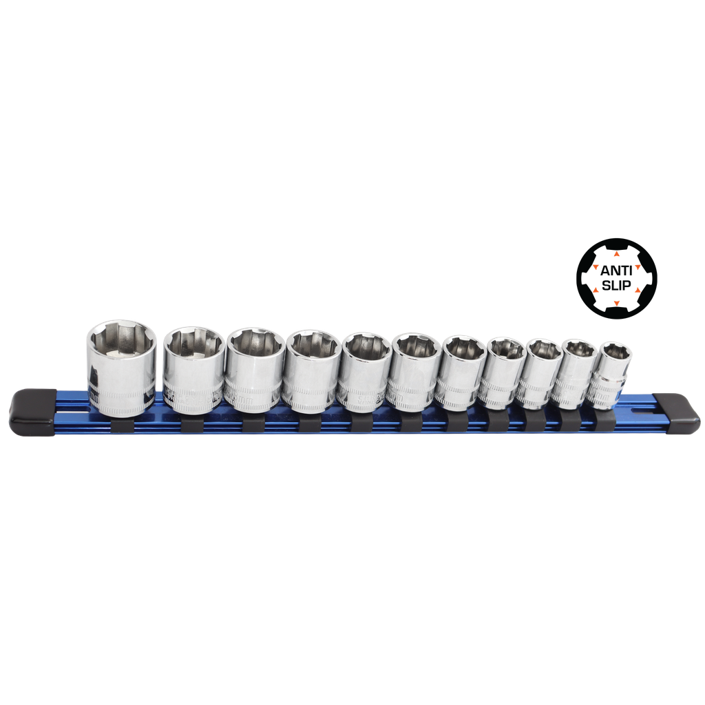 [SP33014] XTREME GRIP SOCKET 1/4"DR 11PC METRIC  4-14MM