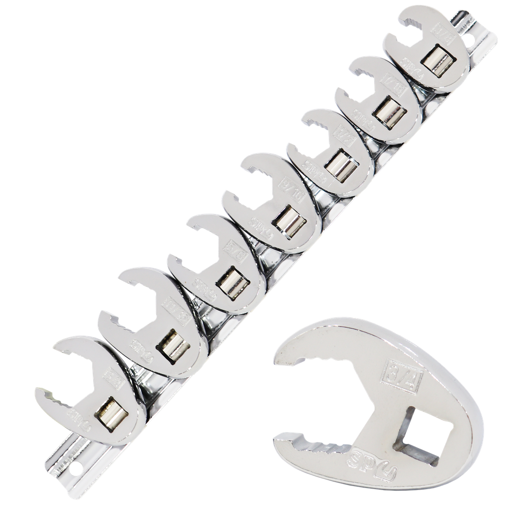 [SP20594] SOCKET - CROWFOOT NUT WRENCH RAIL 3/8"DR SAE 7PC