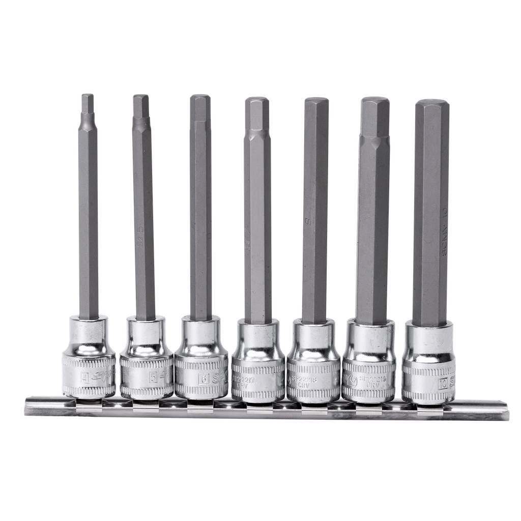 [SP20547] SOCKET RAIL - 3/8" DR 100MM METRIC INHEX BIT 7PC SET