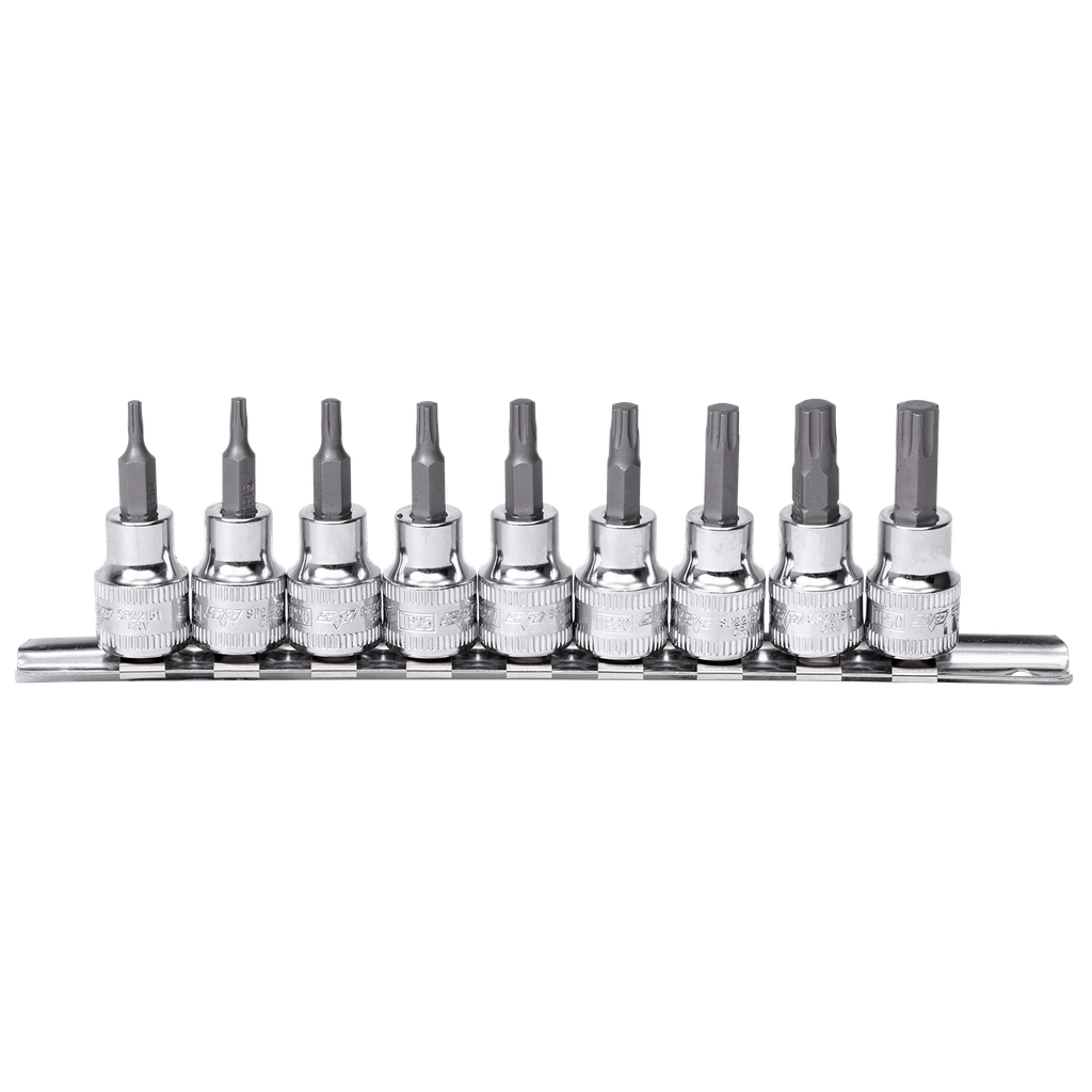 [SP20540] SOCKET RAIL 1/4DR INHEX METRIC/SAE 9PC