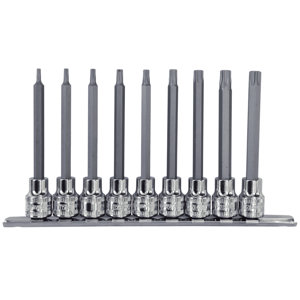 [SP20455] SOCKET RAIL 3/8DR TORX  PLUS 9PC  - L 100MM