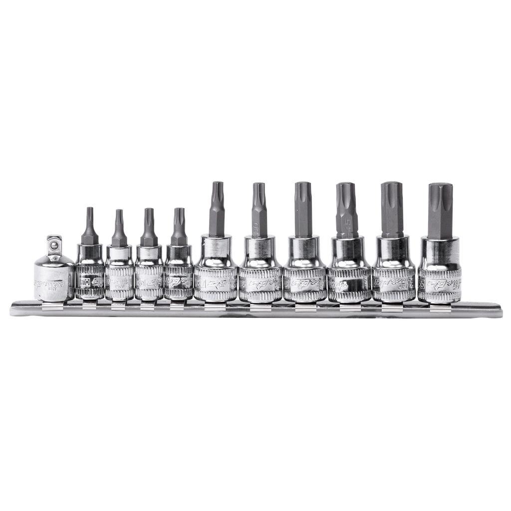 SOCKET RAIL 1/4 & 3/8DR TORX 11PC