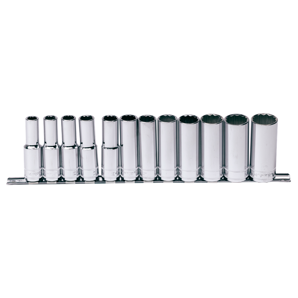 [SP20340] SOCKET RAIL 1/2DR DEEP 12PT 12PC METRIC