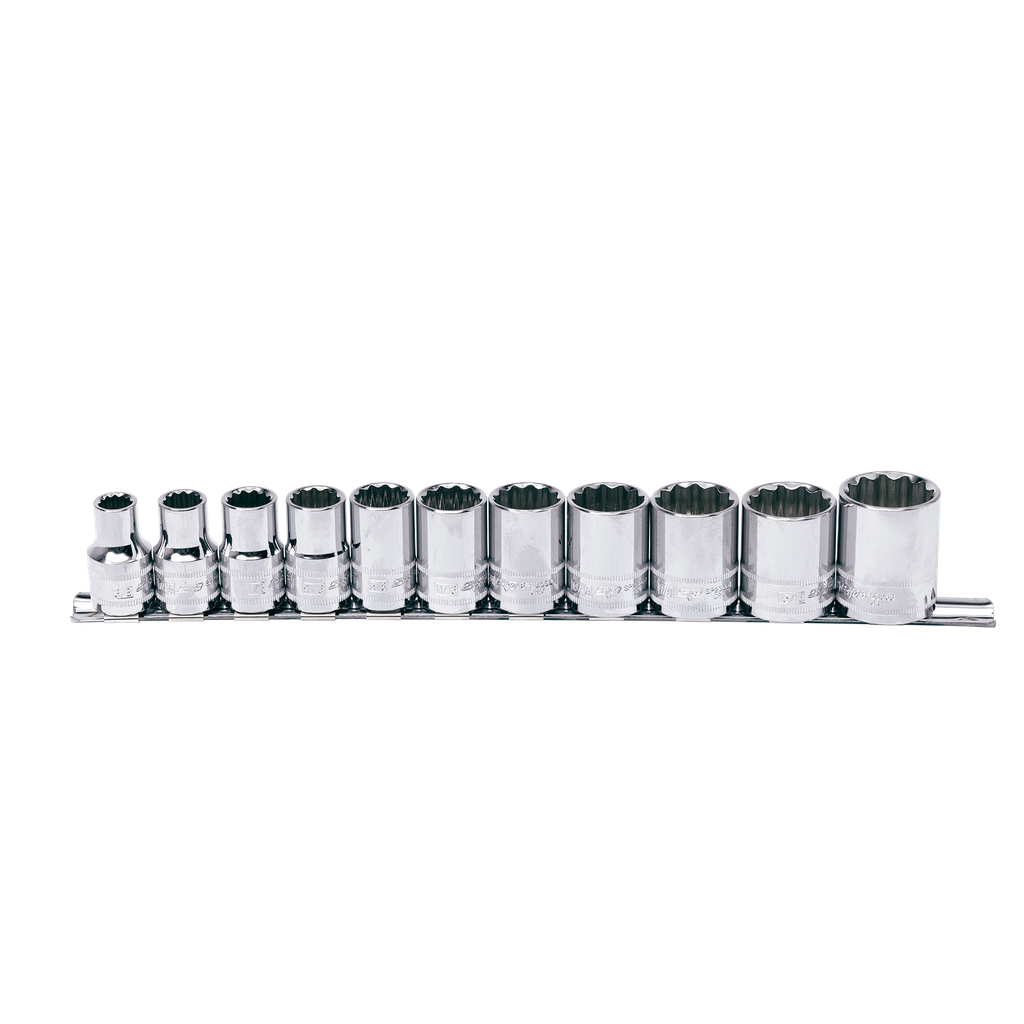 SOCKET RAIL 1/2DR 12PT 11PC SAE