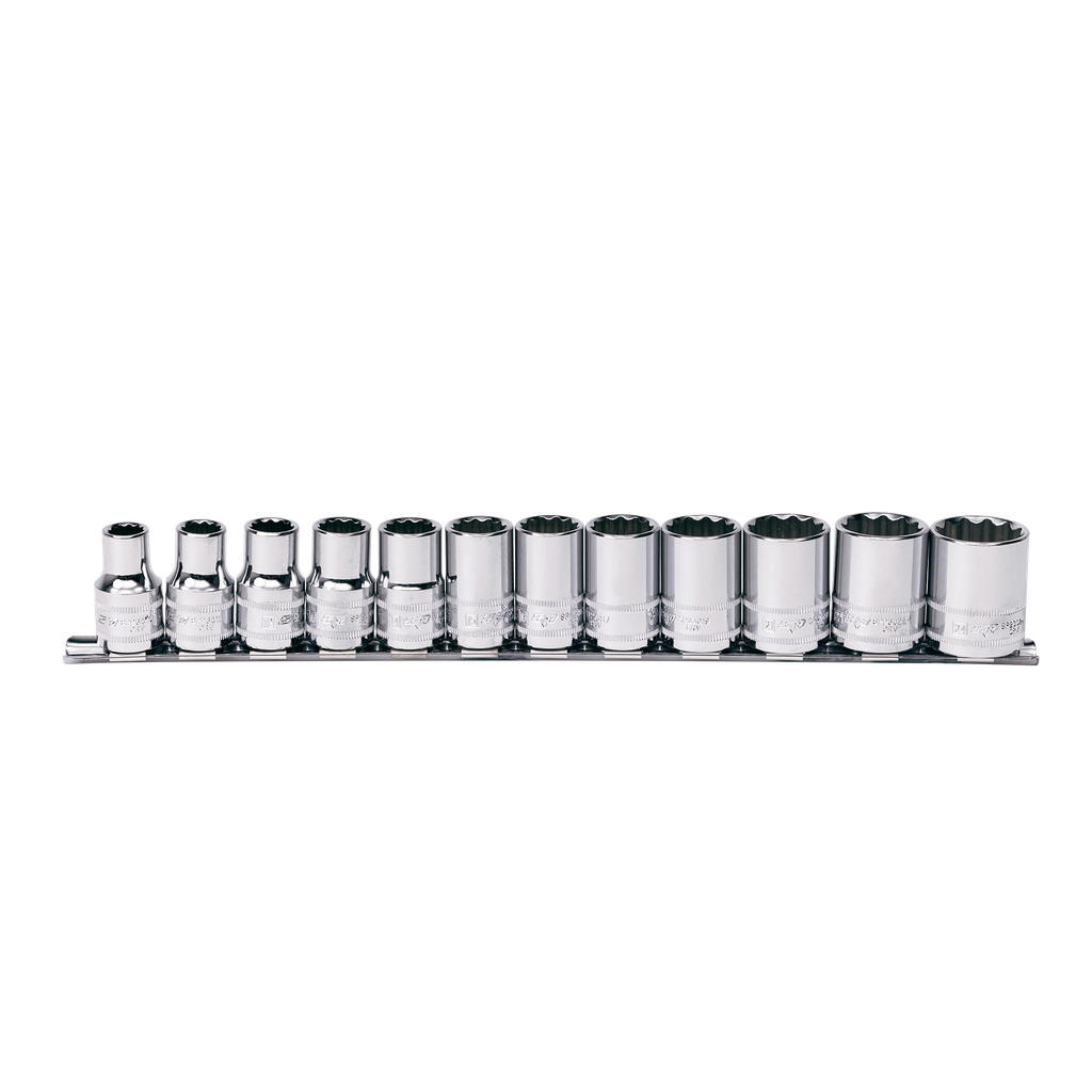 SOCKET RAIL 1/2DR 12PT 12PC METRIC