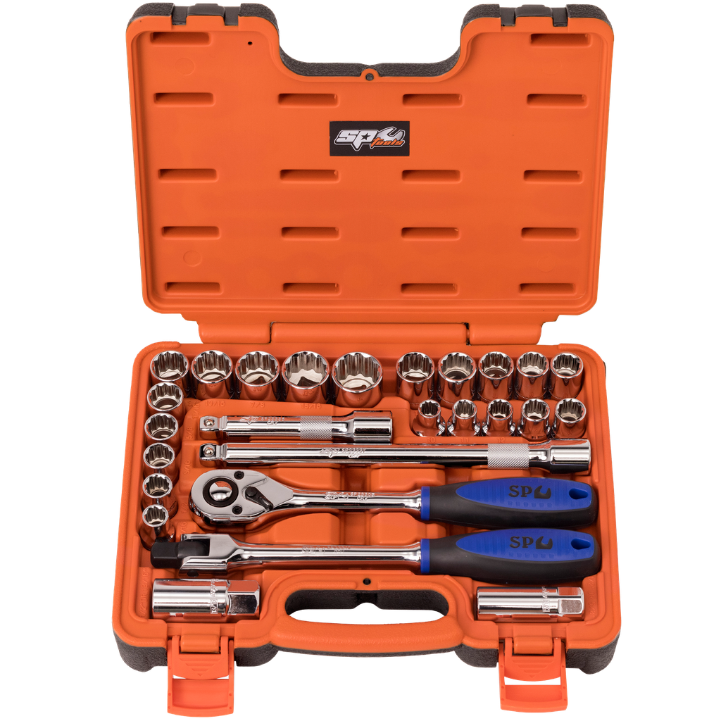 SOCKET SET - 1/2DR 12PT 26PC METRIC/SAE IN X-CASE