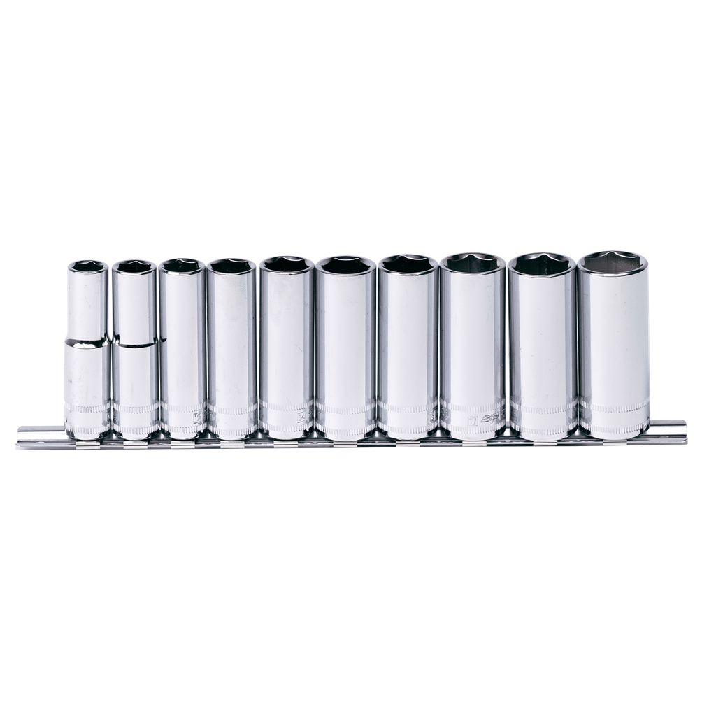 [SP20242] SOCKET RAIL - 3/8DR DEEP 6PT 10PC METRIC