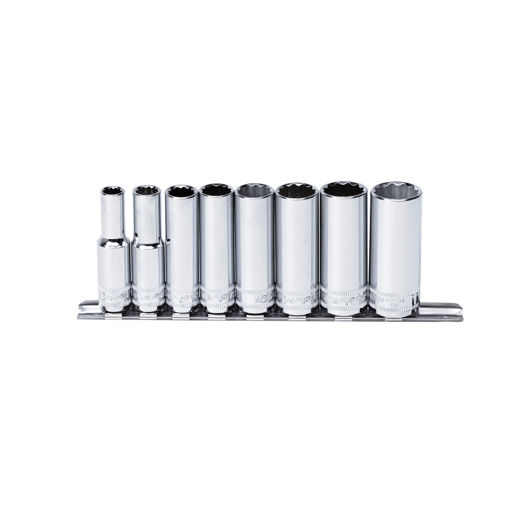 [SP20241] SOCKET RAIL - 3/8DR DEEP 12PT 8PC SAE