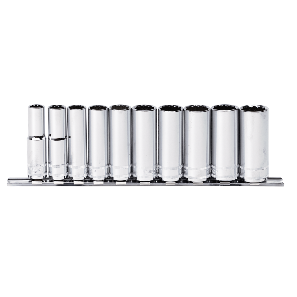 [SP20240] SOCKET RAIL - 3/8DR DEEP 12PT 10PC METRIC