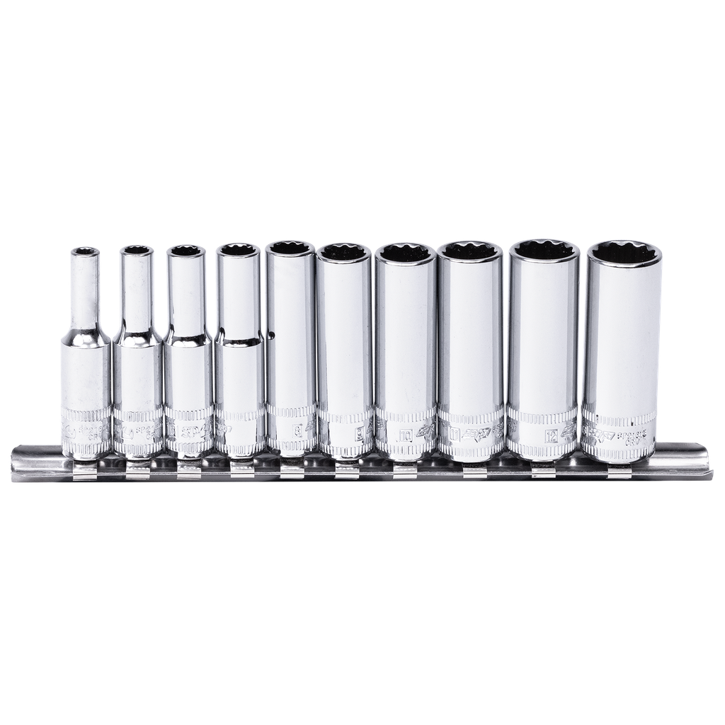 [SP20142] SOCKET RAIL - 1/4DR 12PT 10PC METRIC DEEP