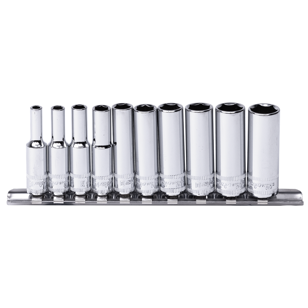 [SP20140] SOCKET RAIL - 1/4DR 6PT DEEP 10PC METRIC