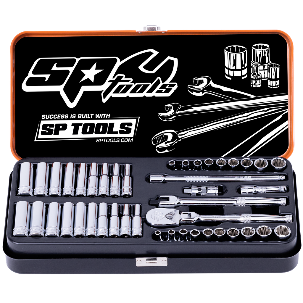 [SP20101] SOCKET SET - 1/4"DR 12PT & 6PT 43PC METRIC/SAE