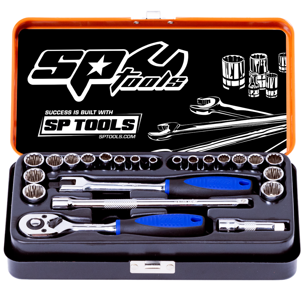 [SP20100] SOCKET SET - 1/4DR 12PT 23PC METRIC/SAE