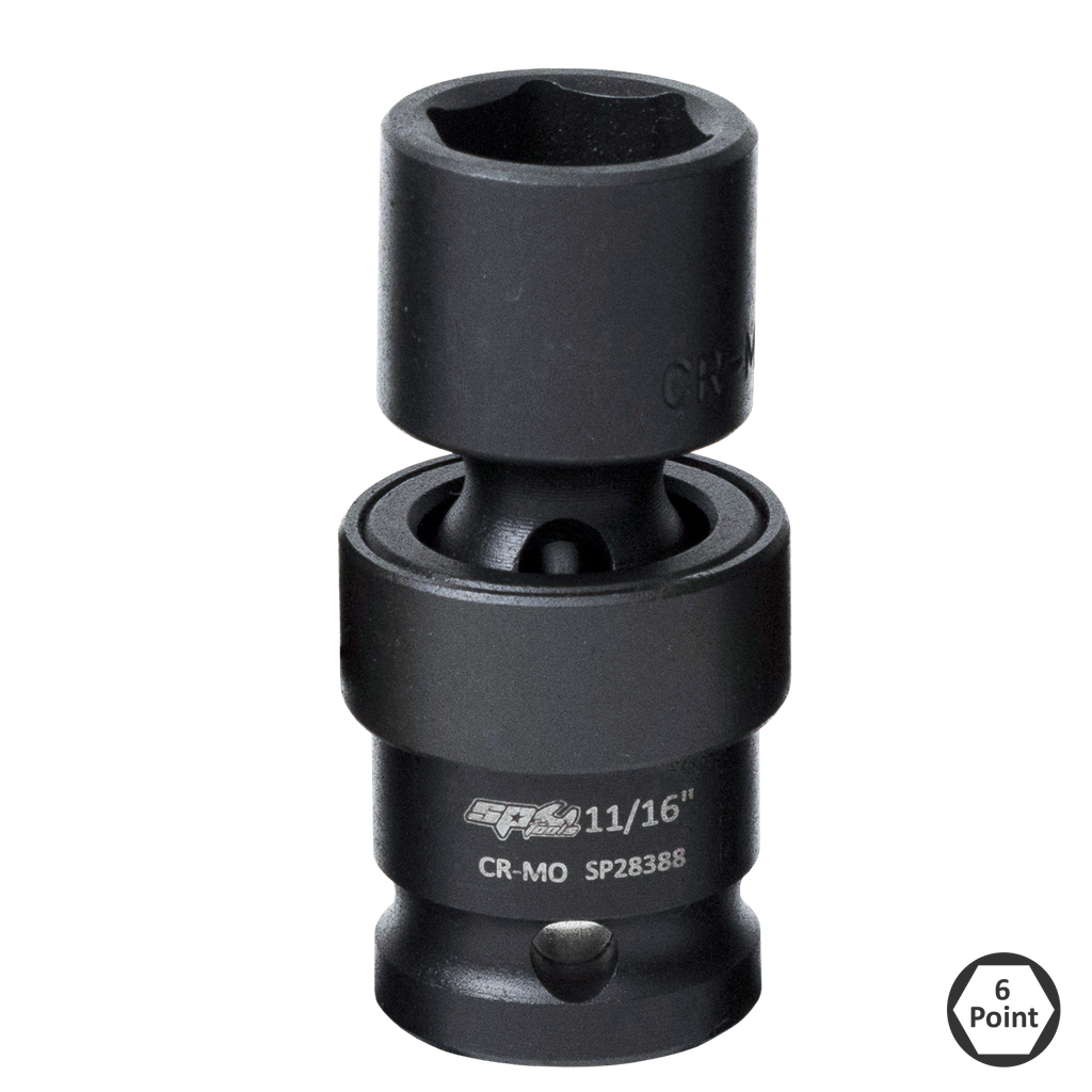 SOCKET IMPACT SWIVEL 1/2DR 6PT 5/8"