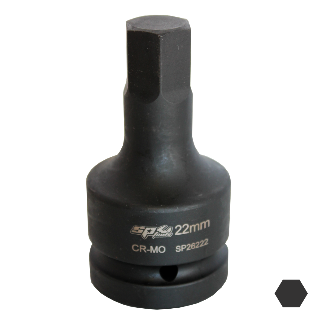 SOCKET IMPACT 1"DR INHEX METRIC 22MM