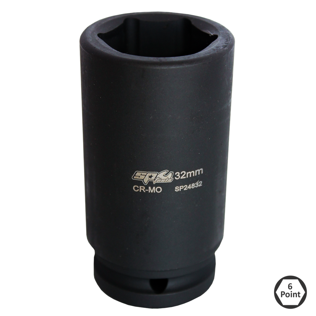 SOCKET IMPACT 3/4"DR 6PT DEEP METRIC 19MM SP TOOLS