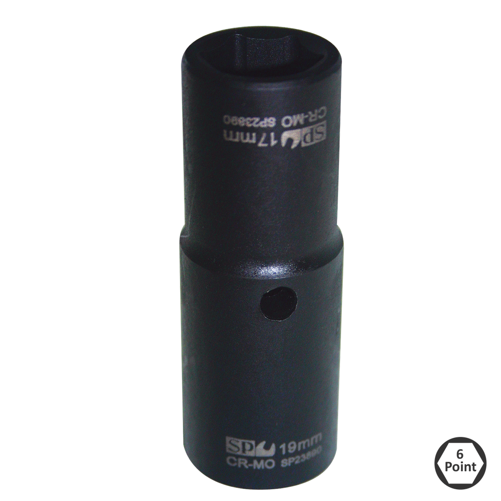 SOCKET IMPACT 1/2"DR FLIP METRIC 19MM X 21MM
