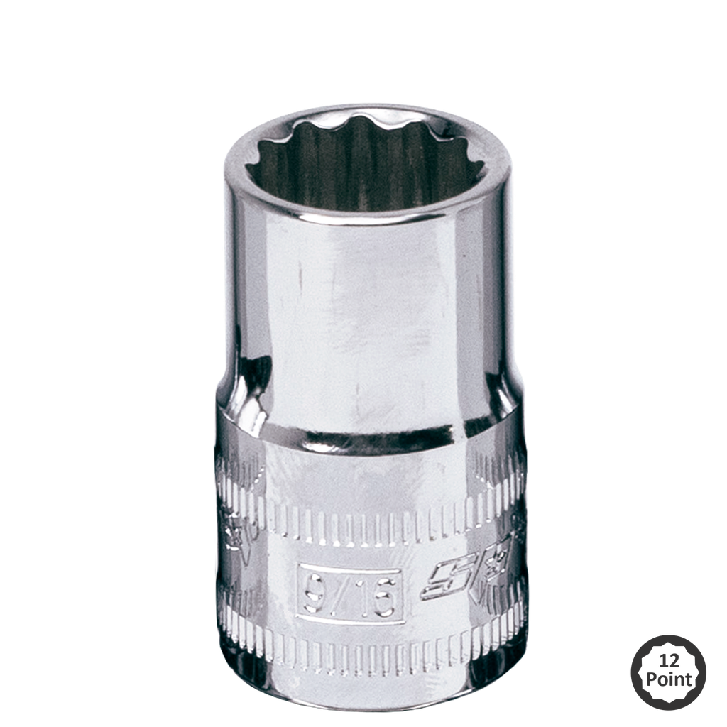 SOCKET - 3/8"DR STANDARD 12PT SAE 9/16"