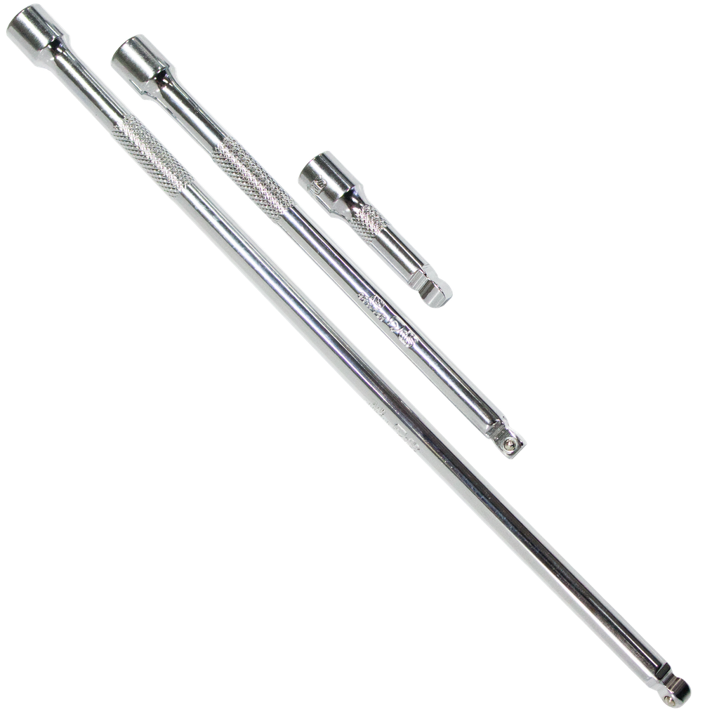 SOCKET ACCESSORIES - 1/4"DR EXTENSION WOBBLE BAR 3PC SET