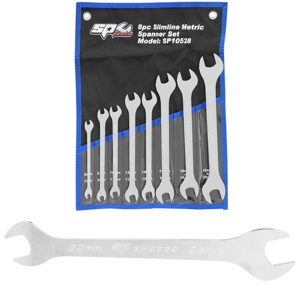 [SP10528] SPANNER SET - SLIMLINE 8PC METRIC