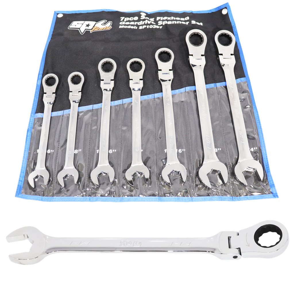 [SP10367] SPANNER SET - ROE GEARDRIVE/QUAD DRIVE FLEX HEAD JUMBO SAE 7PC