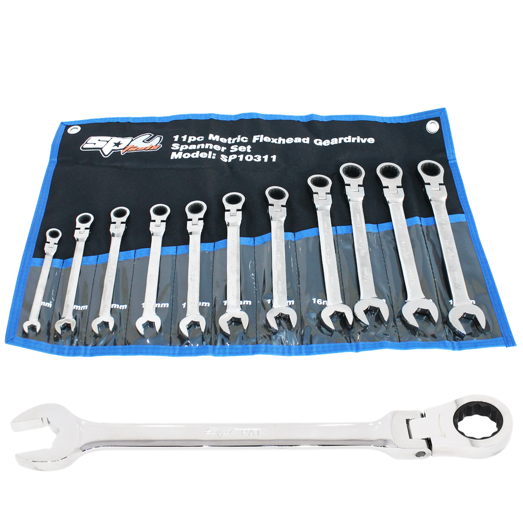 [SP10311] SPANNER SET - ROE GEARDRIVE/QUAD DRIVE FLEX HEAD METRIC 11PC