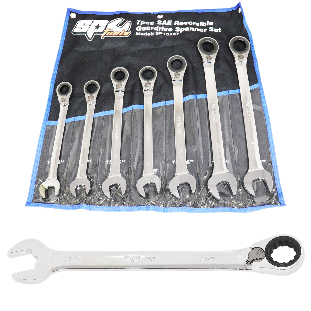 [SP10167] SPANNER SET - ROE GEARDRIVE/QUAD DRIVE REVERSIBLE JUMBO SAE 7PC