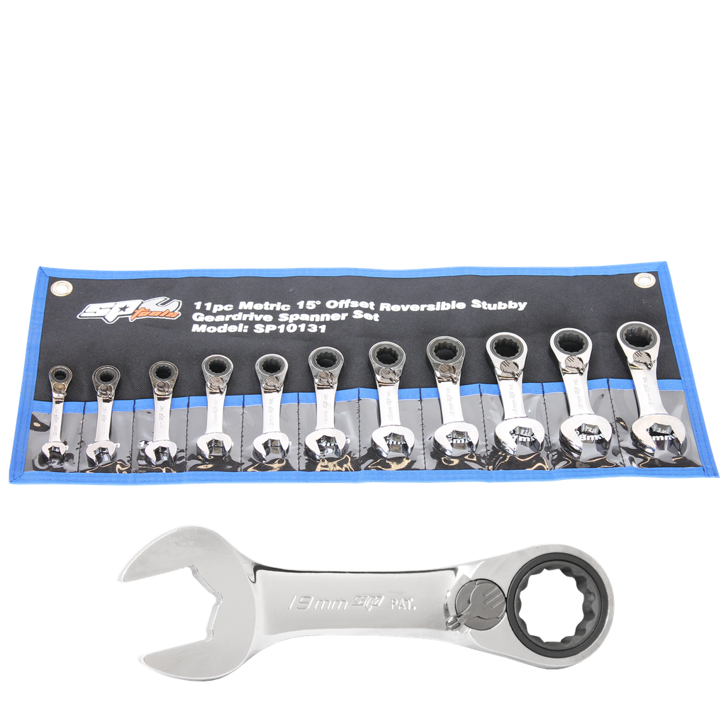 [SP10131] SPANNER SET - ROE GEARDRIVE/QUAD DRIVE REVERSIBLE STUBBY METRIC 11PC