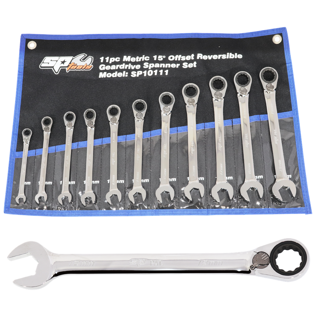 [SP10111] SPANNER SET - ROE GEARDRIVE/QUAD DRIVE REVERSIBLE METRIC 11PC