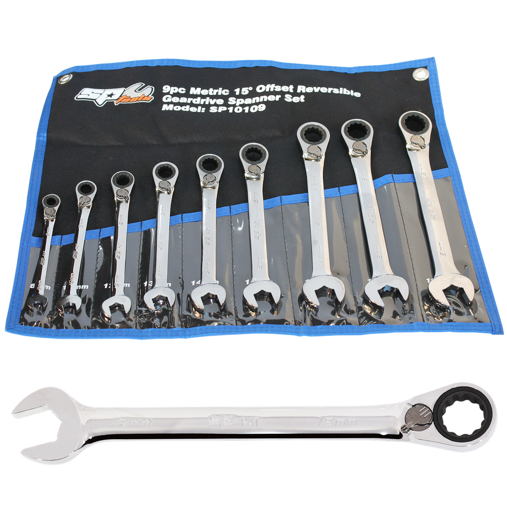 [SP10109] SPANNER SET - ROE GEARDRIVE/QUAD DRIVE REVERSIBLE METRIC 9PC