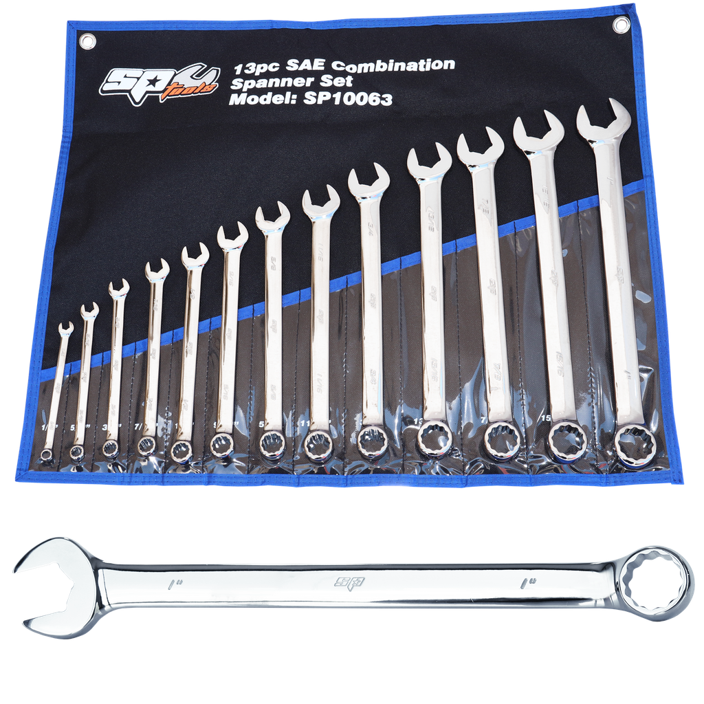 [SP10063] SPANNER SET - ROE QUAD DRIVE SAE 13PC