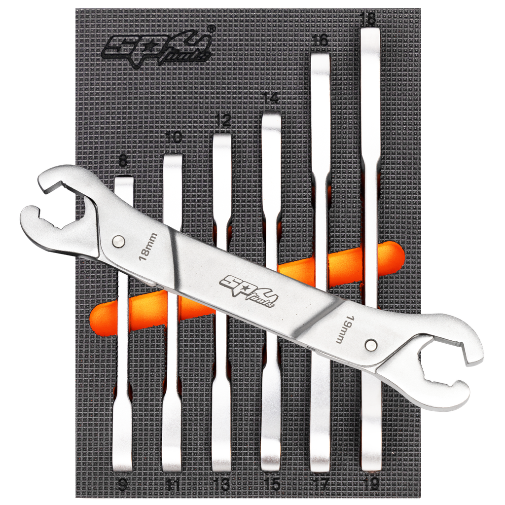 [SP10046] SPANNER SET -  FLARE NUT RATCHETING 6PC (METRIC/SAE COMBINED)