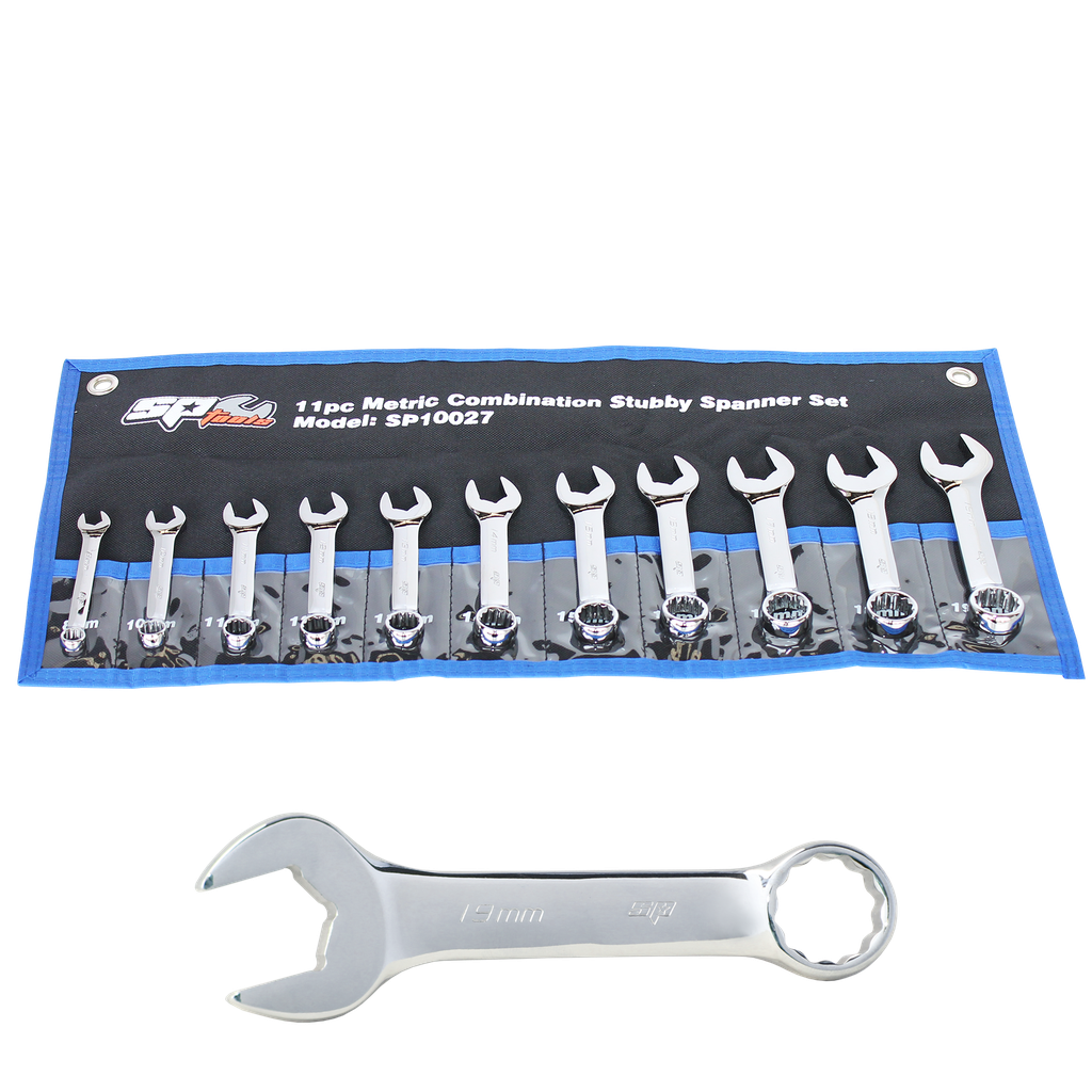 [SP10027] SPANNER SET - ROE QUAD DRIVE STUBBY METRIC 11PC