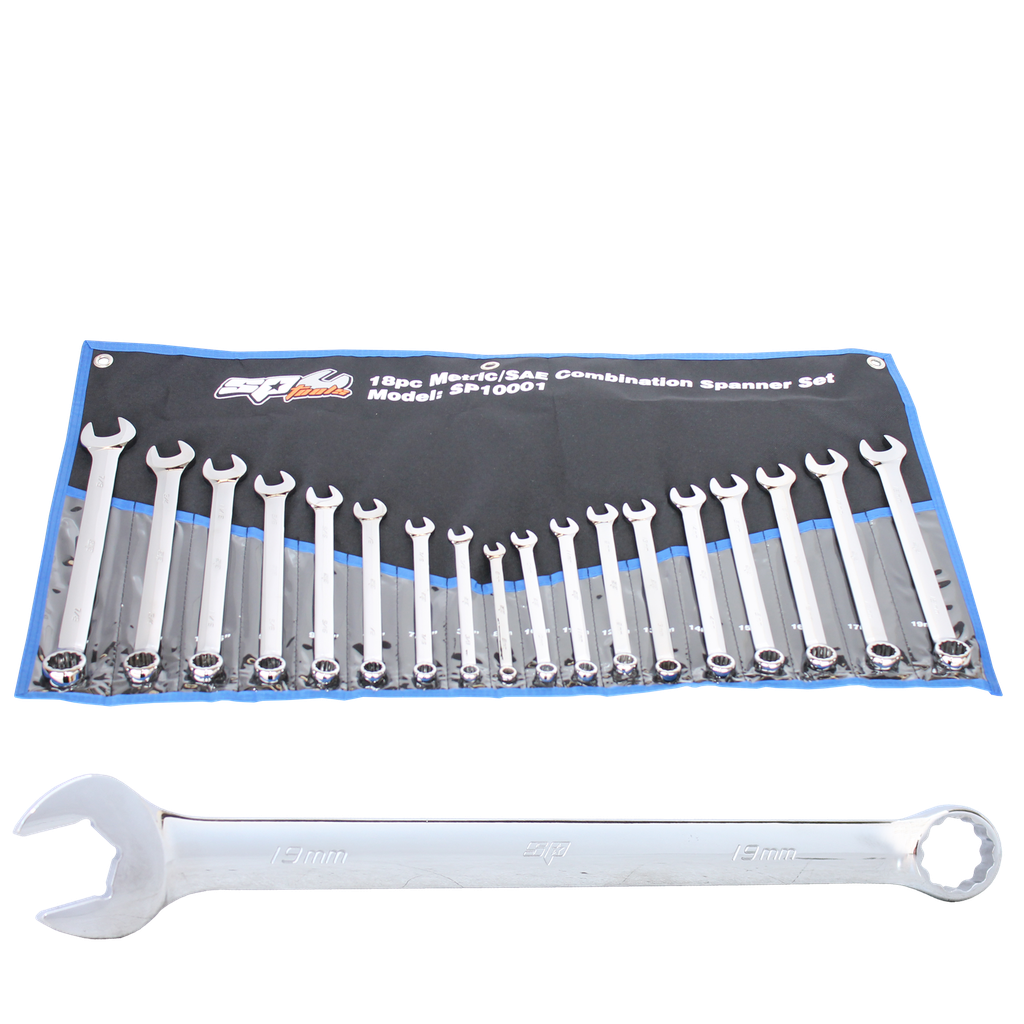 [SP10001] SPANNER SET - ROE QUAD DRIVE METRIC/SAE 18PC