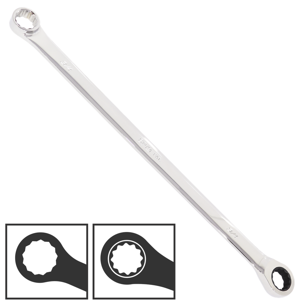 [SP17854] SPANNER DOUBLE RING EXTRA LONG GEARDRIVE SAE 7/16"